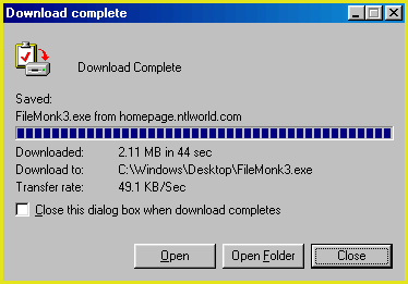 download complete window