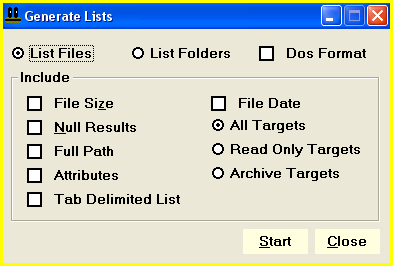 create list files